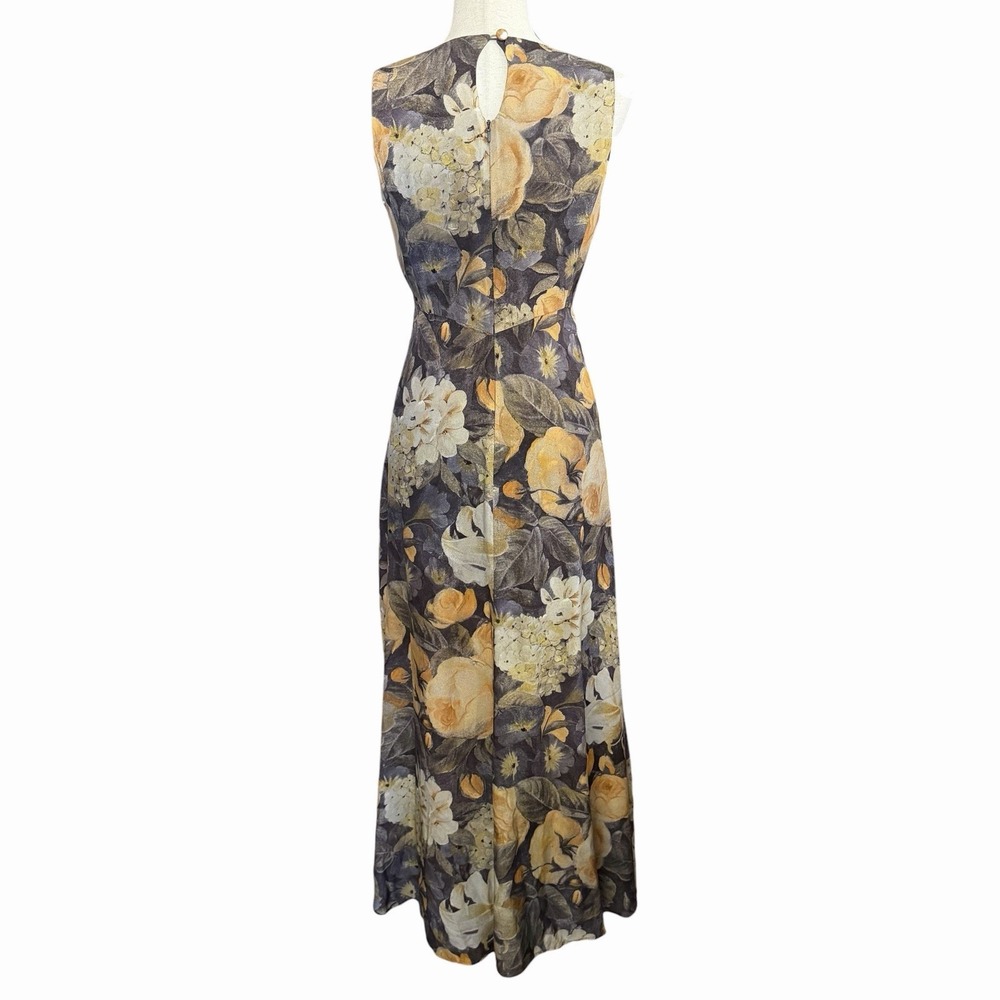 Vintage Barry Bricken for Mark Shale Floral Maxi Dress Sz 8 Dark Romantic Luxury - Picture 4 of 11